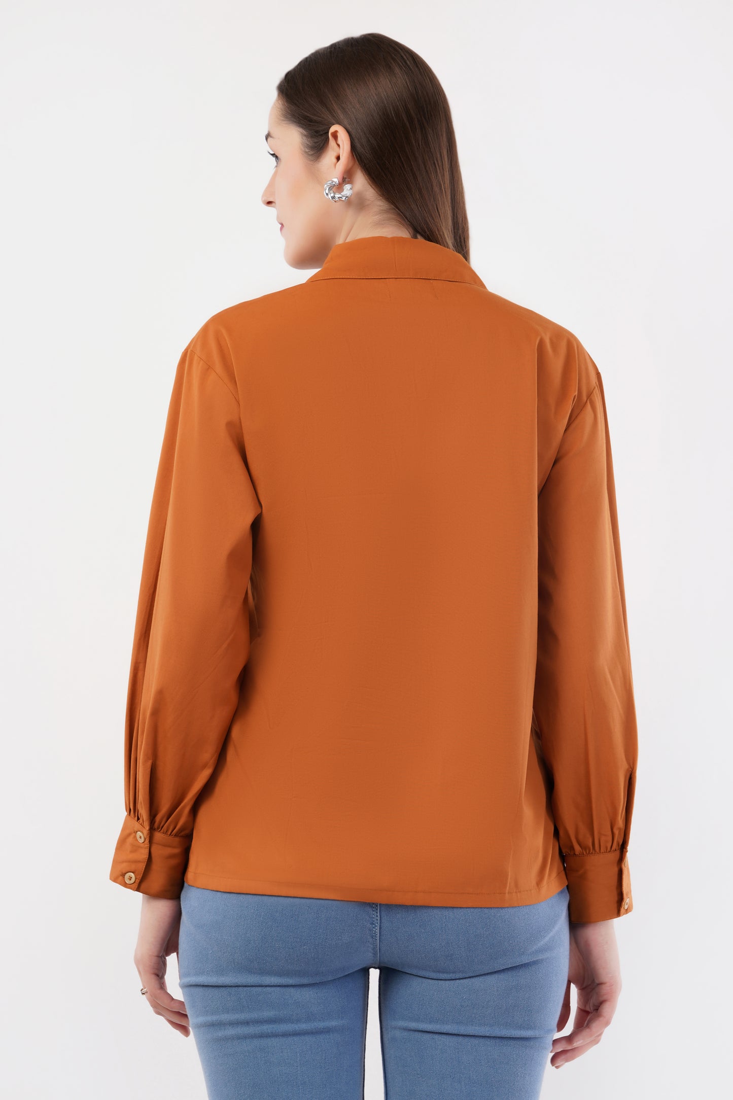 IVORY ORANGE PEACOCK SHIRT
